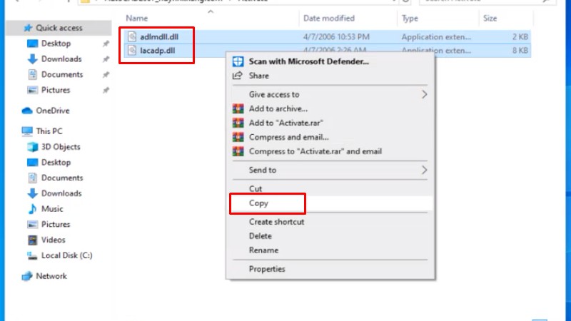 Tải AutoCAD 2007: Hướng Dẫn Cài Máy Cấu Hình Thấp 25 Copy 2 file như hình ở thư mực kích hoạt dùng thử